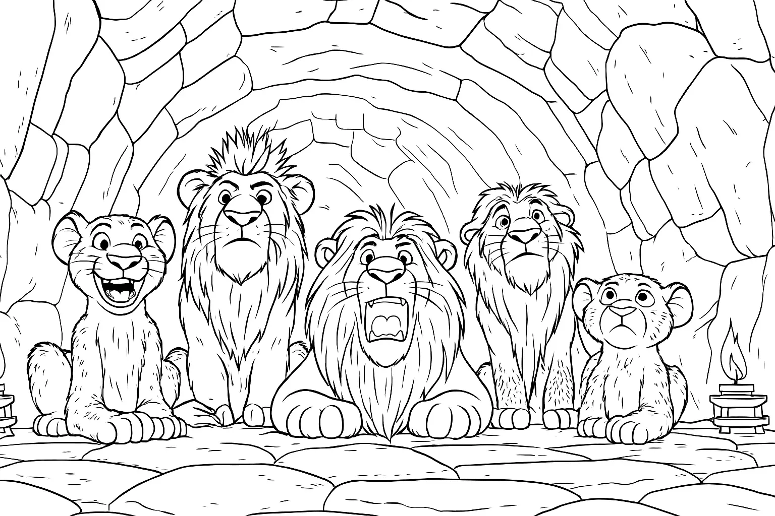 Sample Daniel coloring page with lions