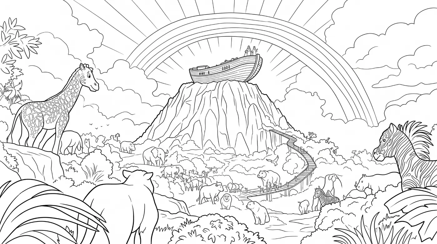 Noah's ark coloring-page sample